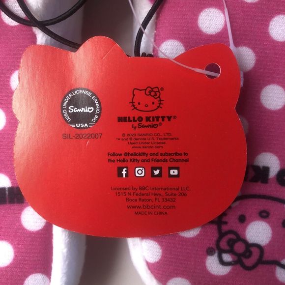 Hello kitty White With Bow Slip On Slippers Medium Size 6-7 - Picture 5 of 8